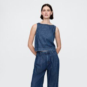 UltraSoft Denim Shell Tank Top | Gap